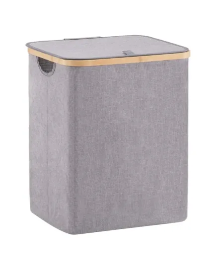 Compact Bamboo Hamper with Cover and Easy-Carry Handle