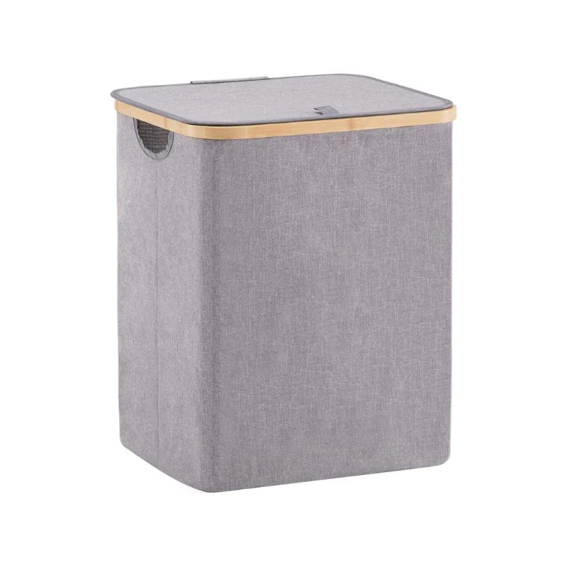 Bird Defense Spikes Compact Bamboo Hamper with Cover and Easy-Carry Handle