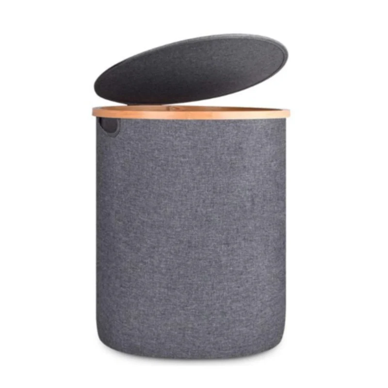 Modern Bamboo Laundry Basket with Lid
