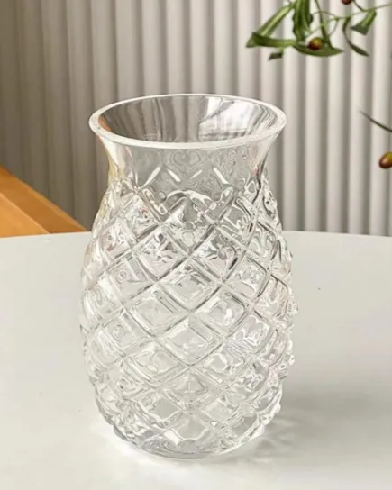 Pineapple Cocktail Glass With Straw