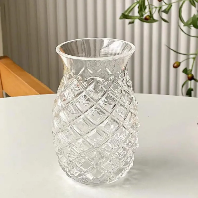 1200ML Insulated Stainless Steel Tumbler Pineapple Cocktail Glass With Straw