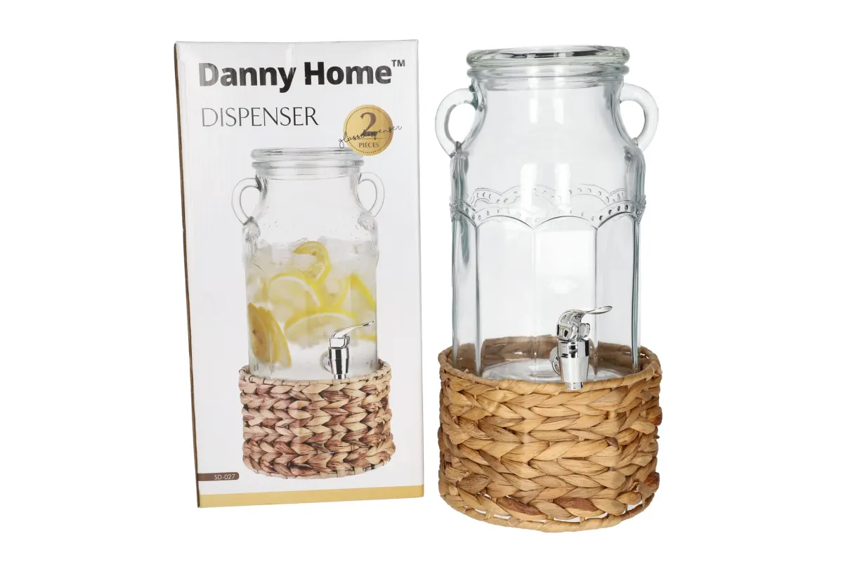 Dispenser with Tap & Woven Stand 3100ml Dispenser with Tap & Woven Stand 3100ml