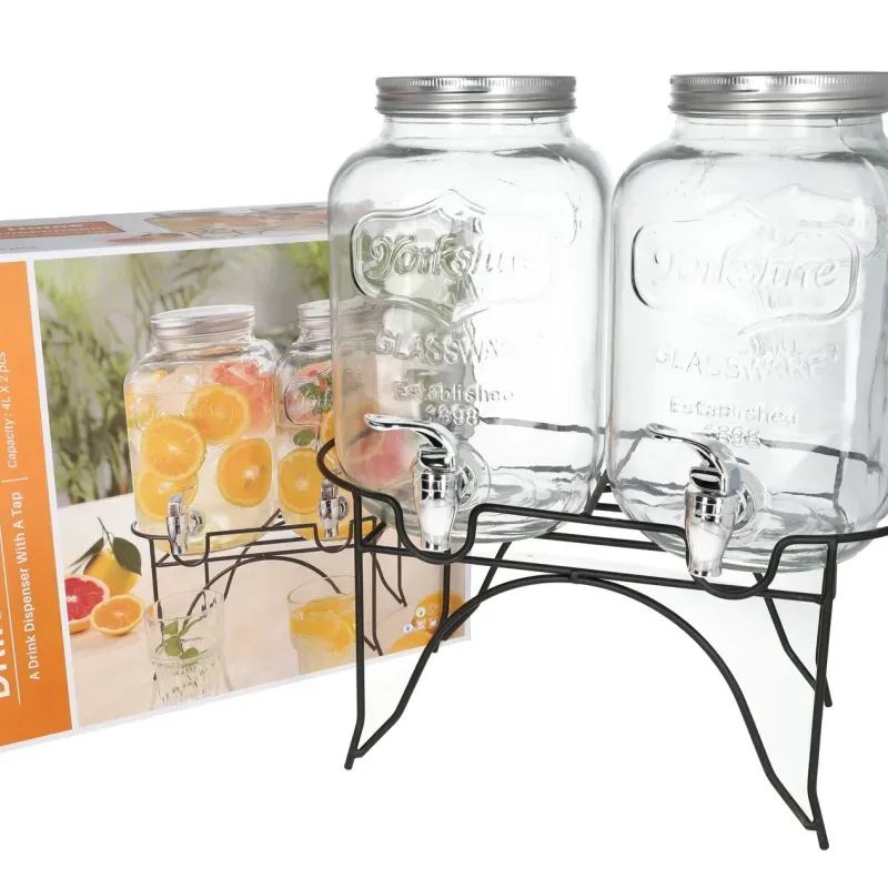 Beverage Dispenser with Taps & Stand Set 2pcs