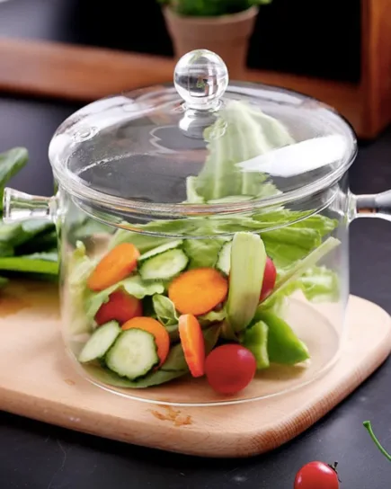 borosilicate glass cooking pot 2000ml