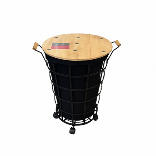 Modern Laundry Basket 45 Liter with Wooden Lid Small Modern Laundry Basket with Wooden Lid