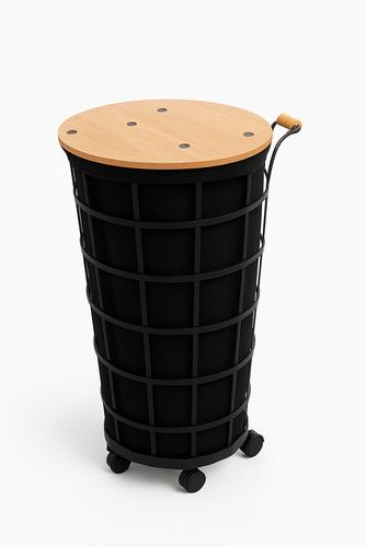 Modern Laundry Basket 95 Liter with Wooden Lid large Modern Laundry Basket with Wooden Lid large