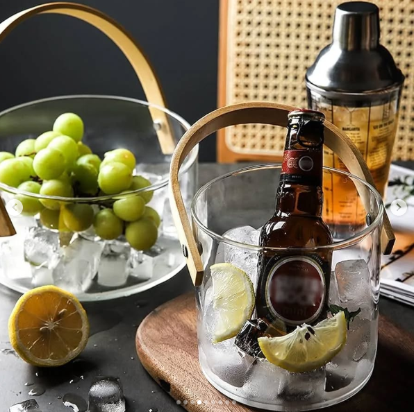 Multipurpose Glass Bucket With Wooden Handle 1000ML Multipurpose Glass Bucket With Wooden Handle 1000ML - Image 3