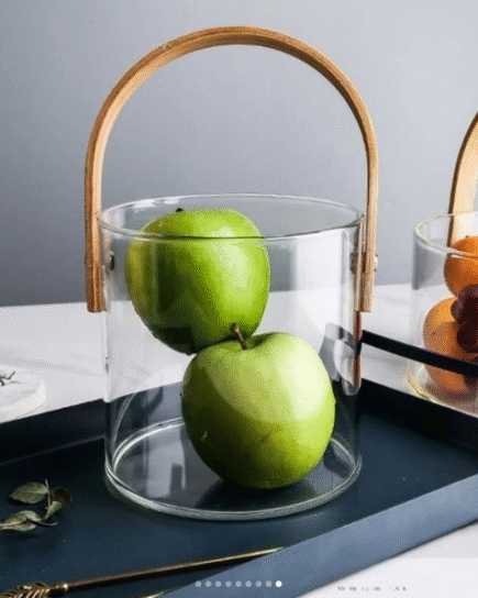 Multipurpose Glass Bucket With Wooden Handle 1000ML