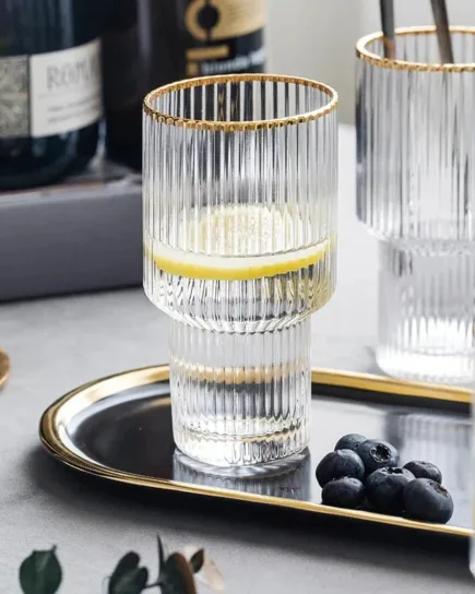 Vintage Optic 5 Piece Decanter Set