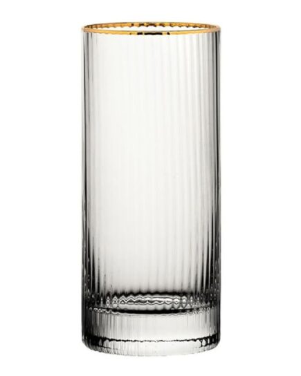 Hiball Gold Rim Glasses 450ML (Pack of 6)