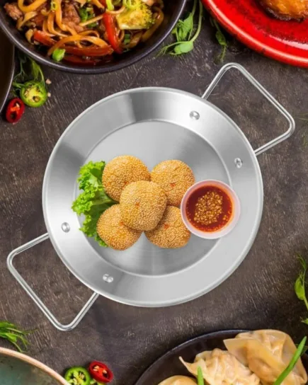 Stainless Steel Silver Plated Pan 28cm