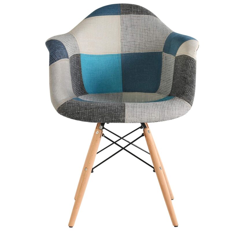 Leather Modern Dining Chair With Solid Wooden Base