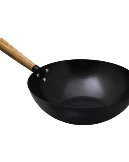 Chinese Wok Iron With Wood Handle 28cm