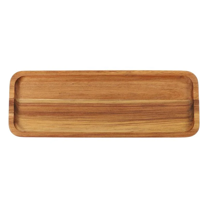 Rectangle Long Tray Round Base Wood Rectangle Long Tray Round Base Wood