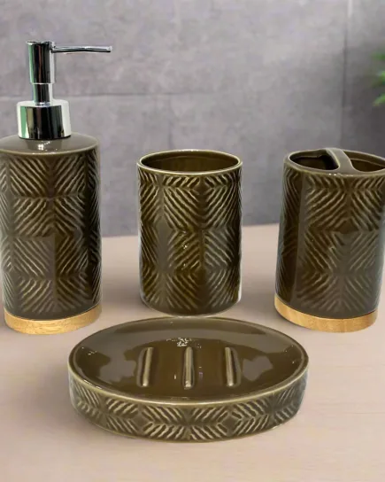 Bathroom Set Brown (Set of 4Pcs)