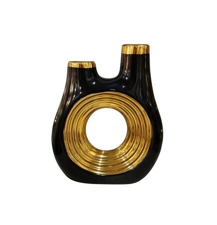 Black & Golden Decore Vase