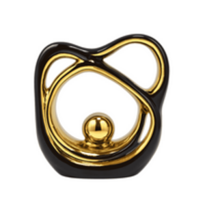 glossy black and golden Vase