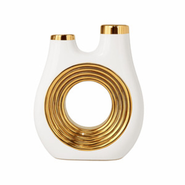 glossy black and golden Vase