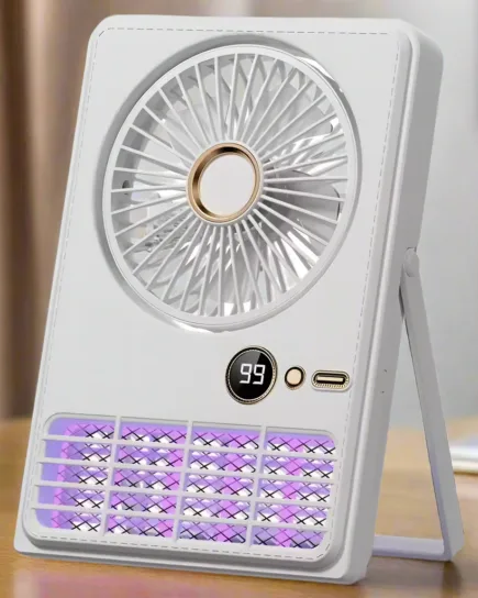 Rechargeable Foldable Oscillating Fan With Mosquito Killer Lamp