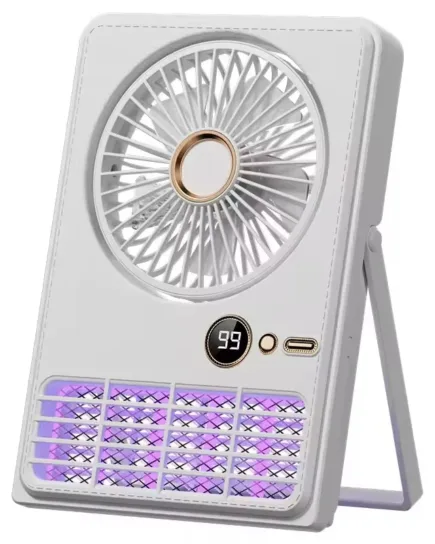 Rechargeable Foldable Oscillating Fan With Mosquito Killer Lamp