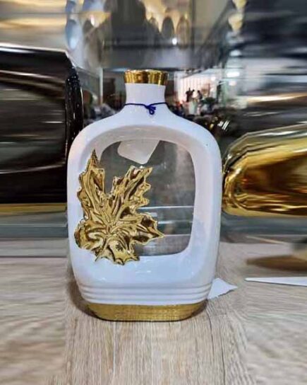 golden leaf design vase