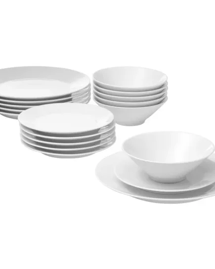 Porcelain Dinner Set White 18 Pcs