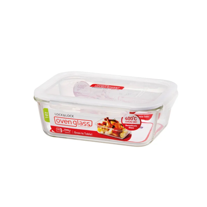 Glass Easy Seal Square 730ml White