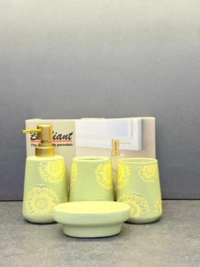 4Pcs Bathroom Set L-Green 12c