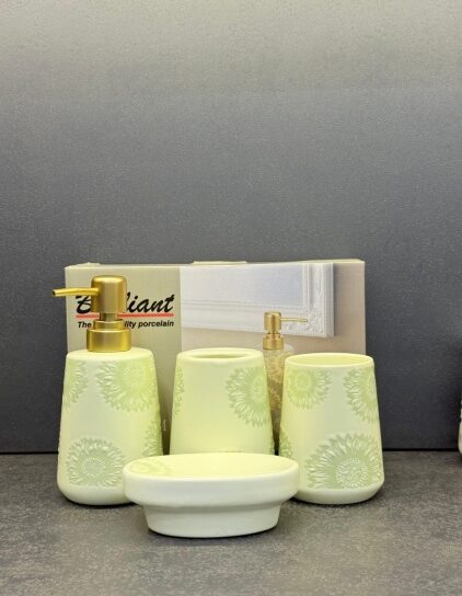 4Pcs Bathroom Set L-Green 12c