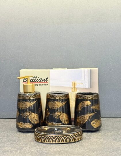 4Pcs Bath Set B-Gold Leaf 12c