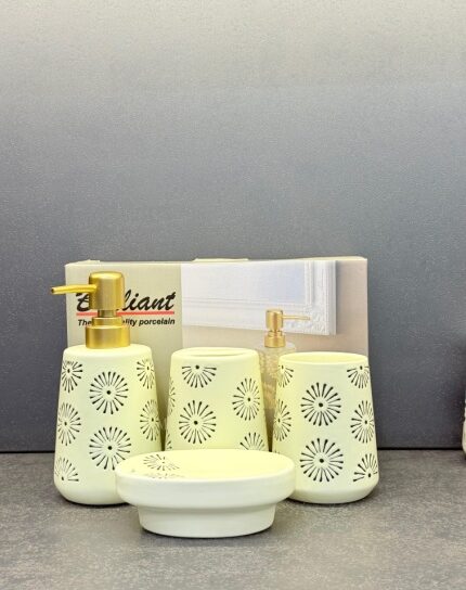 4Pcs Bathroom Set Apple White 12c