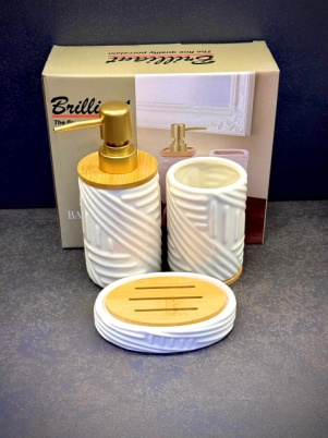 3Pcs Bathroom Set RD White 12c