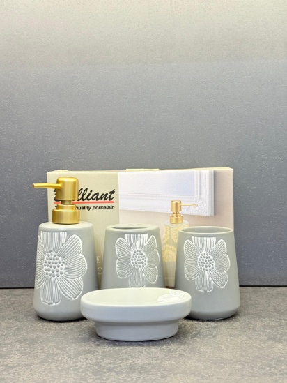 4Pcs Bathroom Set Leaf White 12c
