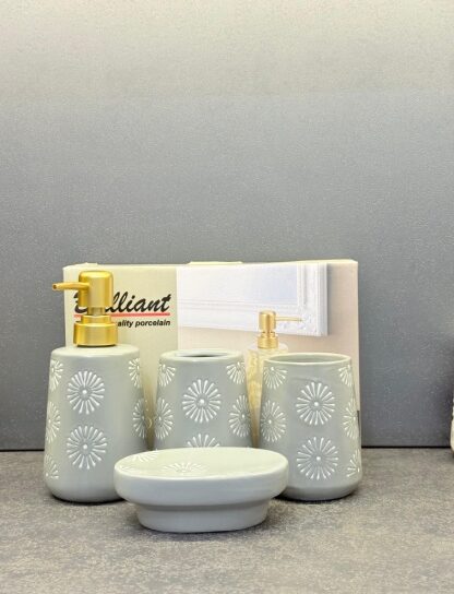 4Pcs Bathroom Set Gray 12c