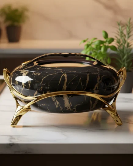 5Ltr Black+Gold Hot Pot 4c