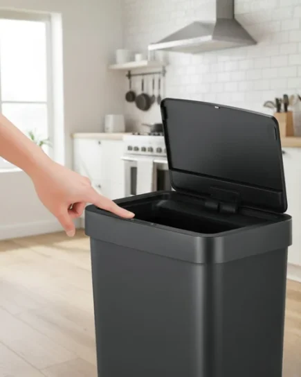 EKO 50L MOTION SENSOR KITCHEN TRASH CAN BLACK 50L