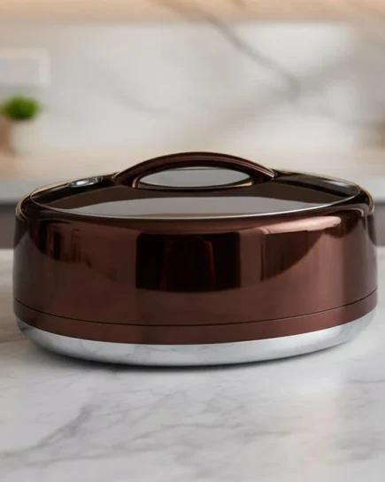 5Ltr Ovl Choclate Silver Hot Pot 6c