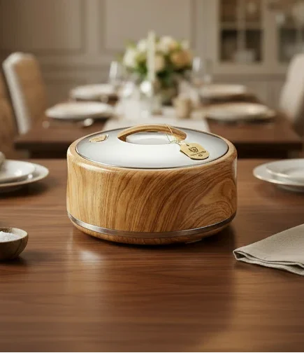 6Ltr Rd Wood Silver HotPot 6c