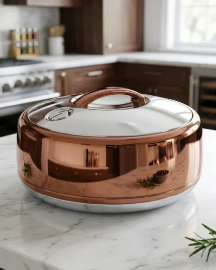 4Ltr Rd Choclate Silver Hot Pot 6c