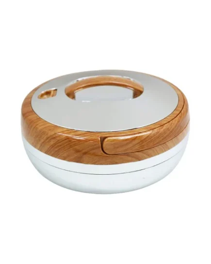 3Ltr Round L-Wood+Silver HotPot 6c