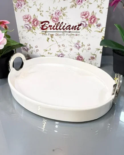 12.5″Oval Plate With Handle (S)8c