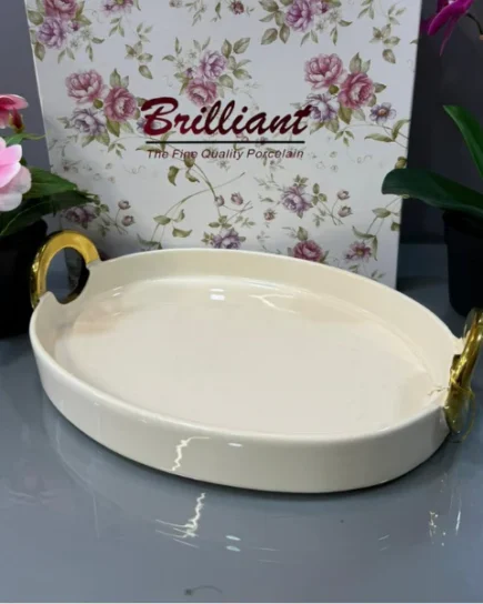12.5″Oval Plate With Handle (G)8c