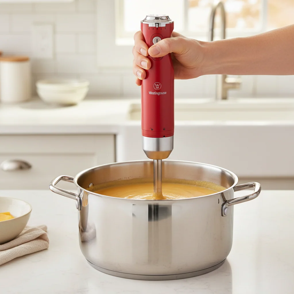 Westinghouse Retro Hand Blender Red With Beaker Westinghouse Retro Hand Blender Red With Beaker - Image 2