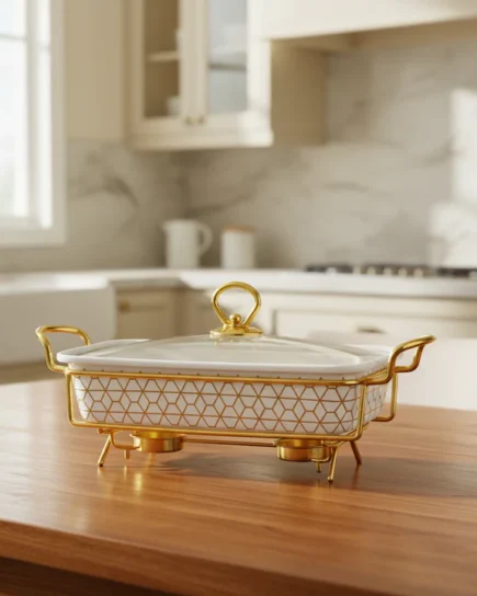 11″ CASSEROLE WITH STAND 4c