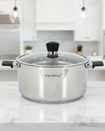 SS Pot With Glass Lid 4c 32cm/11Ltr