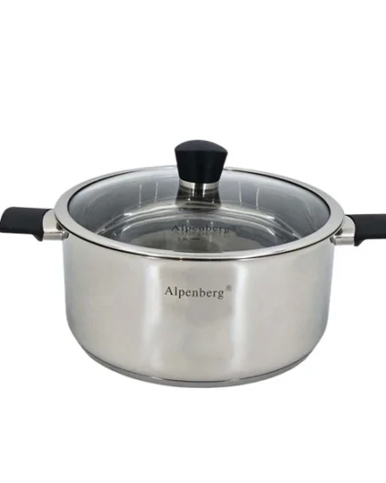 SS Pot With Glass Lid 4c 32cm/11Ltr