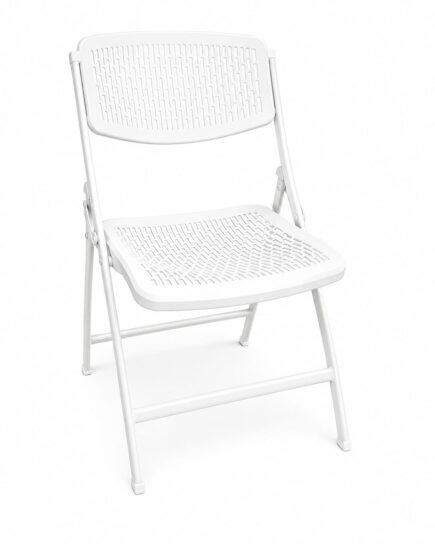 Garden Outdoor Portable Plastic White Mesh Folding Chair