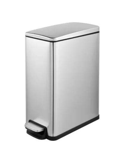 Stainless Steel Rectangular Step-on Trash Can 12L