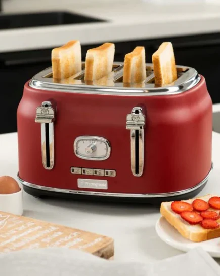 Westinghouse Retro 4 Slice Toaster Red