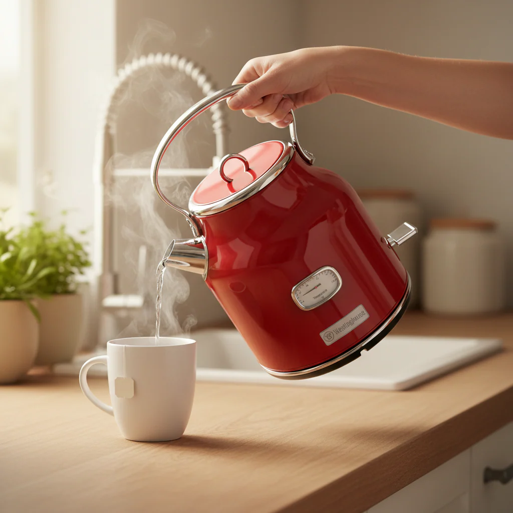 Westinghouse Retro Electric Kettle 1.7L Red Westinghouse Retro Electric Kettle 1.7L Red - Image 2